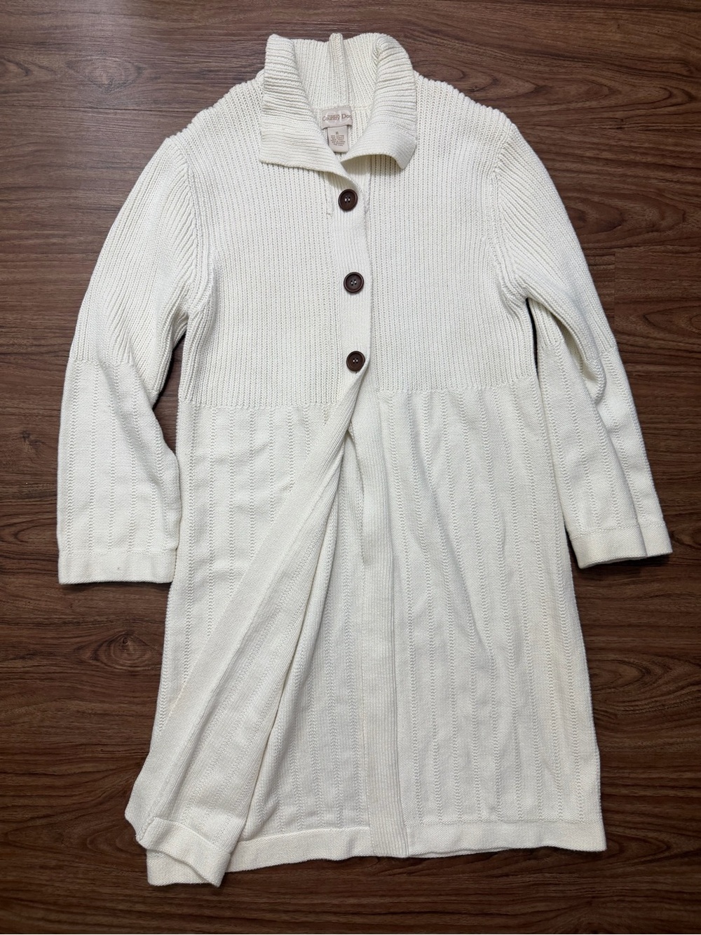 Cozy Ivory Long Button-Front Cardigan Sweater